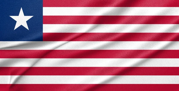 National Flag Liberia Liberia Flag Fabric Flag Liberia Work Image — Stockfoto