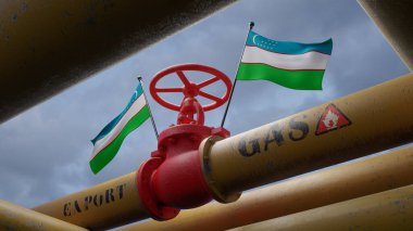 Özbekistan bayraklı boru hattı, Özbekistan doğalgaz boruları, Özbekistan doğalgaz ihracatı, 3 boyutlu çalışma ve 3 boyutlu görüntü