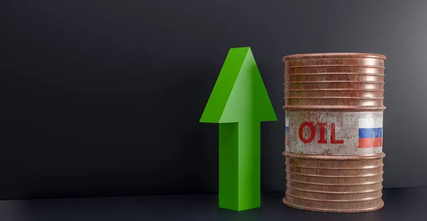 Підвищення Цін Нафту Російська Нафта Барель Нафти Санкції Російську Нафту — стокове фото