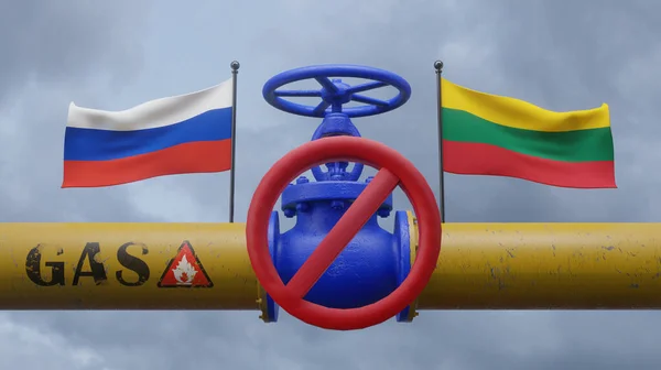 Литва Зупинила Постачання Газу Росії Литви Газопроводів Росії Литви Валют — стокове фото