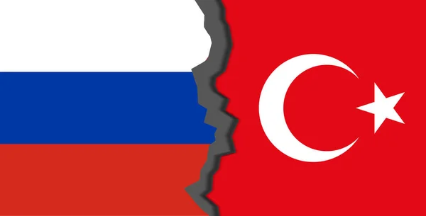 Flags Russia Turkey Russia Turkey World War Crisis Concept — Photo