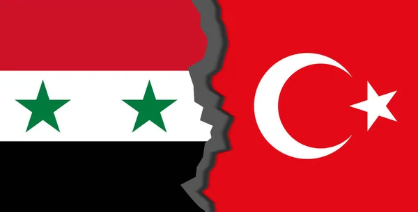 Flags Syria Turkey Syria Turkey World War Crisis Concept — Zdjęcie stockowe