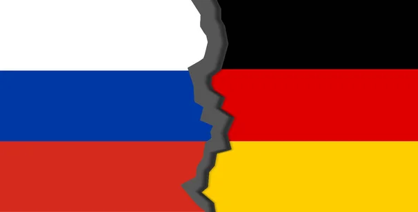 Drapeaux Russie Allemagne Russie Allemagne Dans Concept Crise Guerre Mondiale — Photo