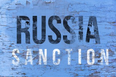 Sanctions against Russia, Russia  Sanction an inscription on a wooden board