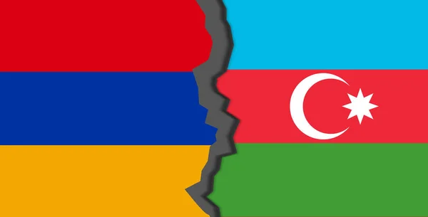 Drapeaux Arménie Azerbaijan Arménie Azerbaijan Dans Concept Crise Guerre Mondiale — Photo