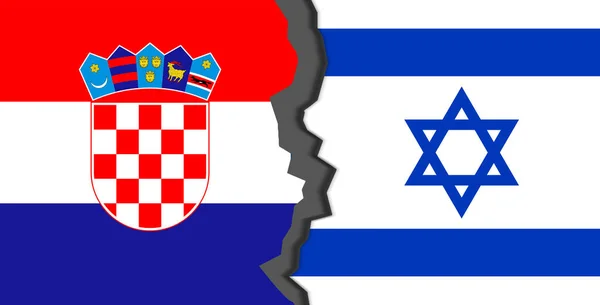 Прапори Хорватії Ізраїлю Хорватія Проти Ізраїлю Концепції Світової Війни — стокове фото