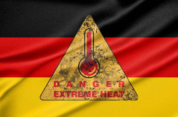 Danger Extreme Heat Germany Heatwave Germany Flag Germany Text Extreme — Fotografia de Stock
