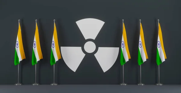 Nuclear Club India Indian Nuclear Weapons Powers India Flag Nuclear — Stockfoto