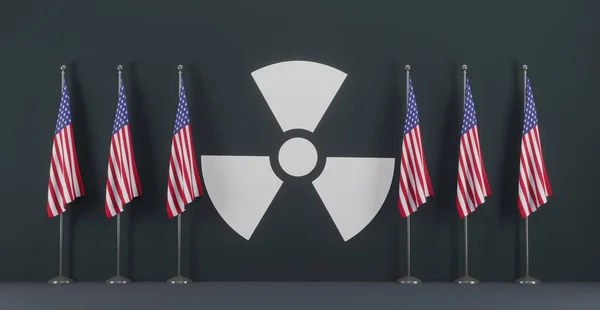 Nuclear Club Usa Usa Nuclear Weapons Powers Usa Flag Nuclear — Foto de Stock