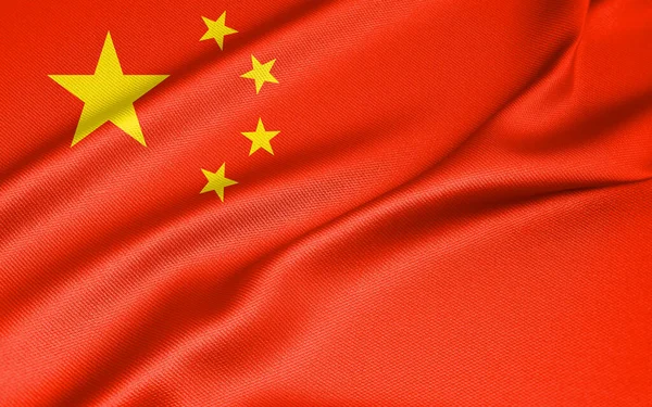 Nationalflagge China China Flagge Stoff Flagge China Arbeit Und Bild — Stockfoto