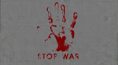 Beton duvardaki Savaşı Durdur.