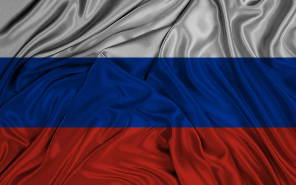 National Flag Russia Russia Flag Fabric Flag Russia Work Image — 图库照片
