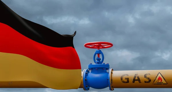 Germany Gas Valve Main Gas Pipeline Germany Pipeline Flag Germany — Stockfoto