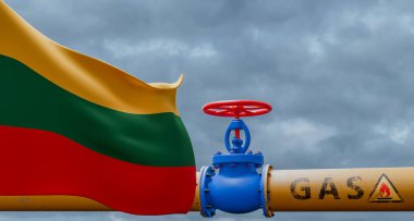 Litvanya gazı, ana doğalgaz boru hattında valf Litvanya, Litvanya bayraklı boru hattı, Litvanya 'dan gaz boruları, 3 boyutlu çalışma ve 3 boyutlu görüntü