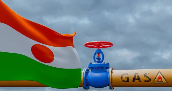 Niger Gas Valve Main Gas Pipeline Niger Pipeline Flag Niger — Stockfoto