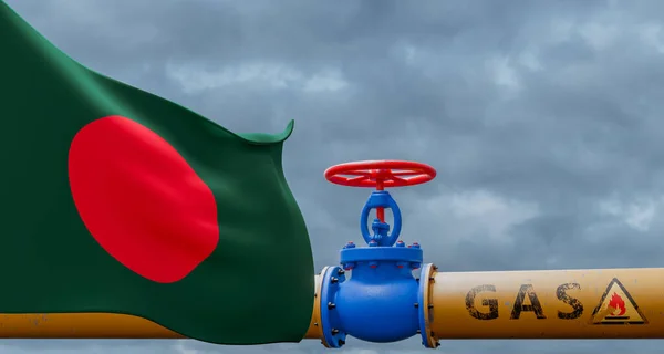Bangladesh Gas Valve Main Gas Pipeline Bangladesh Pipeline Flag Bangladesh — Φωτογραφία Αρχείου