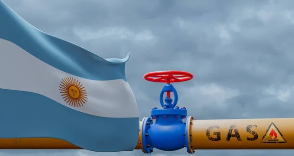 Argentina Gas Valve Main Gas Pipeline Argentina Pipeline Flag Argentina — Φωτογραφία Αρχείου