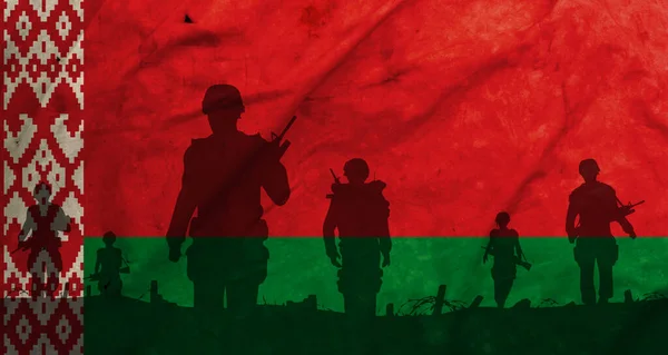 War Belarus Shadow Soldiers Battlefield Dirty Flag Belarus War Crisis — Φωτογραφία Αρχείου