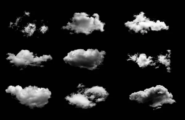 Текстурные Облака Штук Черном Фоне Изолированы — стоковое фото