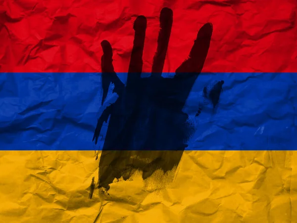 War Armenia Concept Protest War Stop War Lives Flag Armenia — 스톡 사진