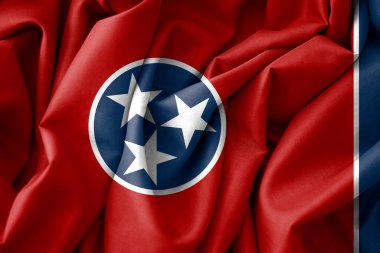 Tennessee Flag, USA State Flag Tennessee, fabric flag Tennessee, 3D work and 3D image
