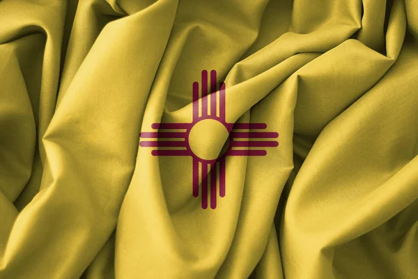 New Mexico Flag, USA State Flag New Mexico, fabric flag New Mexico, 3D work and 3D image