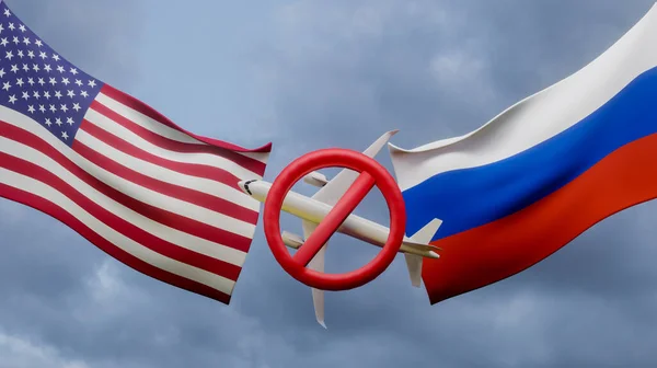Travel Plane Closed Sky Usa Russia Air Travel Banned Usa — Fotografia de Stock