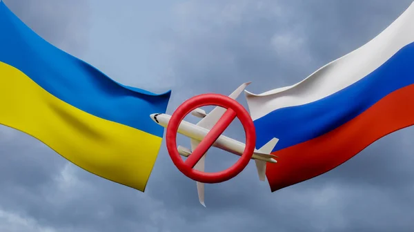 Travel Plane Closed Sky Ukraine Russia Air Travel Banned Ukraine — 스톡 사진