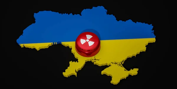 Threat Nuclear Strike Ukraine Radiation Threat Ukraine Map Ukraine Color — Stok fotoğraf
