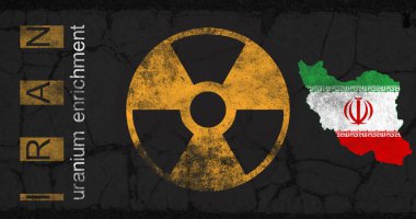 Uranium enrichment in Iran, Nuclear symbol  background