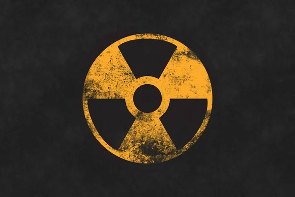 Nuclear Symbol Black Background — Foto de Stock