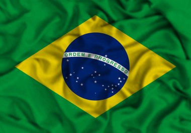 National flag Brazil, Brazil flag, fabric flag Brazil, 3D work and 3D image