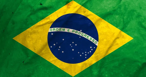 National Flag Brazil Brazil Flag Fabric Flag Brazil Work Image — Stockfoto