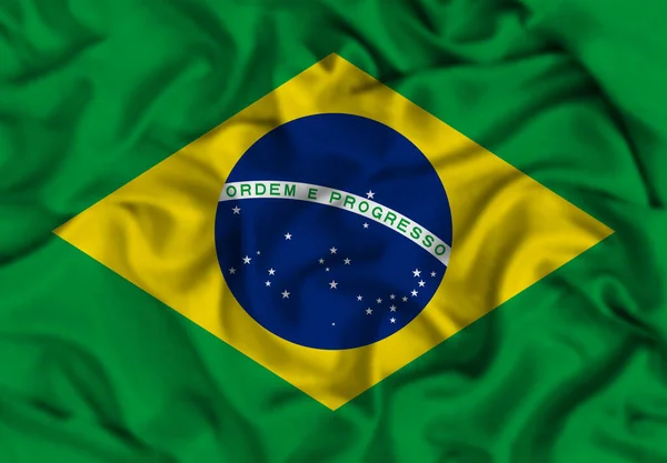 National Flag Brazil Brazil Flag Fabric Flag Brazil Work Image — Stockfoto