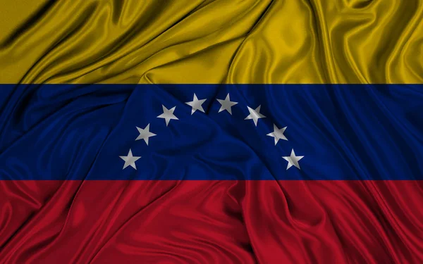 National Flag Venezuela Venezuela Flag Fabric Flag Venezuela Work Image — Zdjęcie stockowe