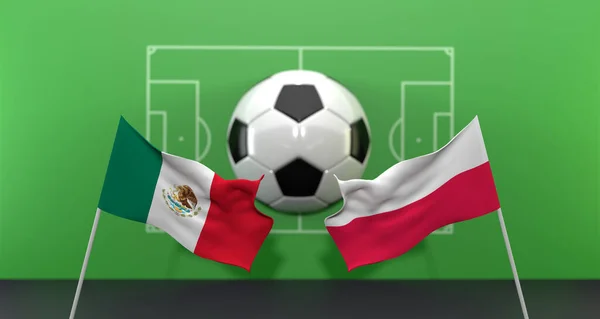 Mexico Poland Soccer Match Fifa World Cup Qatar 2022 Blur — Fotografia de Stock