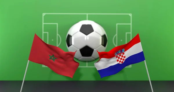 Morocco Croatia Soccer Match Fifa World Cup Qatar 2022 Blur — Photo