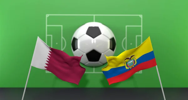 Κατάρ Εναντίον Εκουαδόρ Αγώνα Ποδοσφαίρου Fifa World Cup Κατάρ 2022 — Φωτογραφία Αρχείου