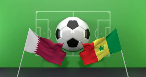 Qatar Senegal Soccer Match Fifa World Cup Qatar 2022 Blur — Foto de Stock