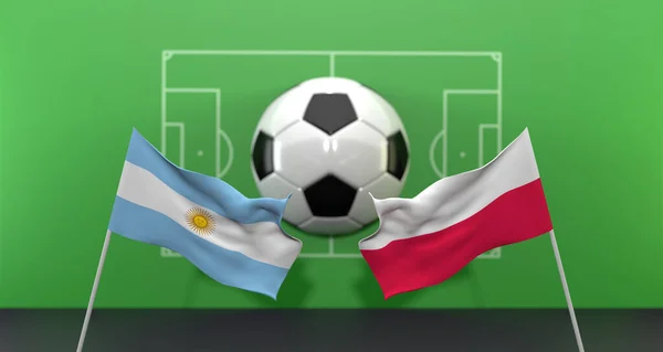 Аргентина Польша Футбольный Матч Чемпионат Мира Футболу Катар 2022 Фоне — стоковое фото
