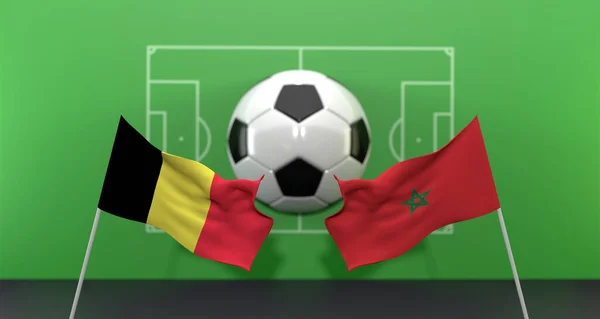 Belgium Morocco Soccer Match Fifa World Cup Qatar 2022 Blur — Foto de Stock