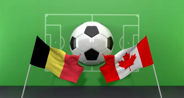 Бельгия Канада Футбол Матч Чемпионат Мира Футболу Катар 2022 Фоне — стоковое фото