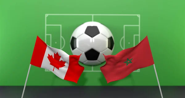 Canada Morocco Soccer Match Fifa World Cup Qatar 2022 Blur — Foto de Stock