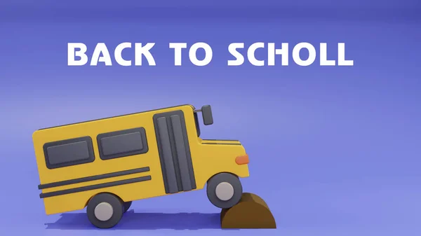 School Bus Model Back School Work Image — Stockfoto