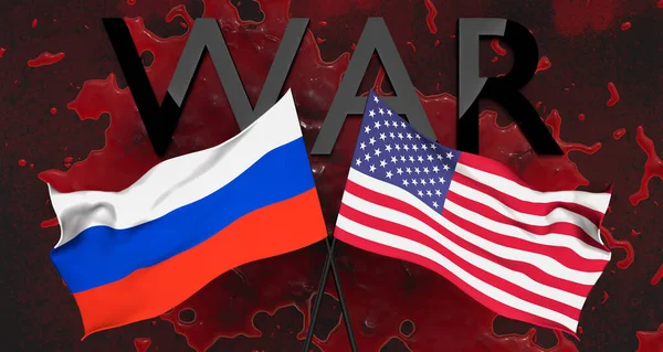 War Russia War Russia Usa Realistic Blood Background — Fotografia de Stock