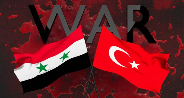 War Syria Turkey War Syria Turkey Realistic Blood Background — Zdjęcie stockowe