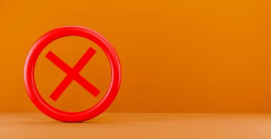 Stop sign, prohibition, Warning sign in 3D, 3D work and 3D image