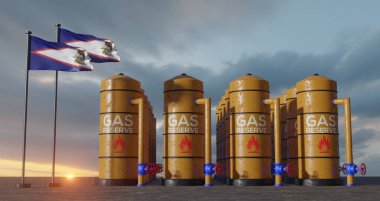 American Samoa gas reserve, American Samoa Gas storage reservoir, Natural gas tank American Samoa, sanction on gas, 3D work and 3D image