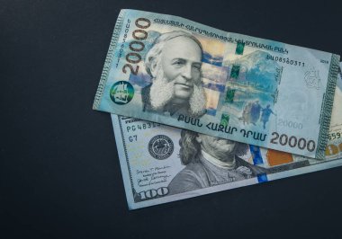 Dram Dollar Conflicts, banknote Dollar and banknote Dram, Dram vs Dollar, Economic crisis