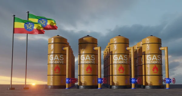 Ethiopia Gas Reserve Ethiopia Gas Storage Reservoir Natural Gas Tank — Photo